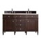 James Martin Vanities Brittany 60in Double Vanity, Burnished Mahogany w/ 3 CM Eternal Marfil Quartz Top 650-V60D-BNM-3EMR - alternate 1